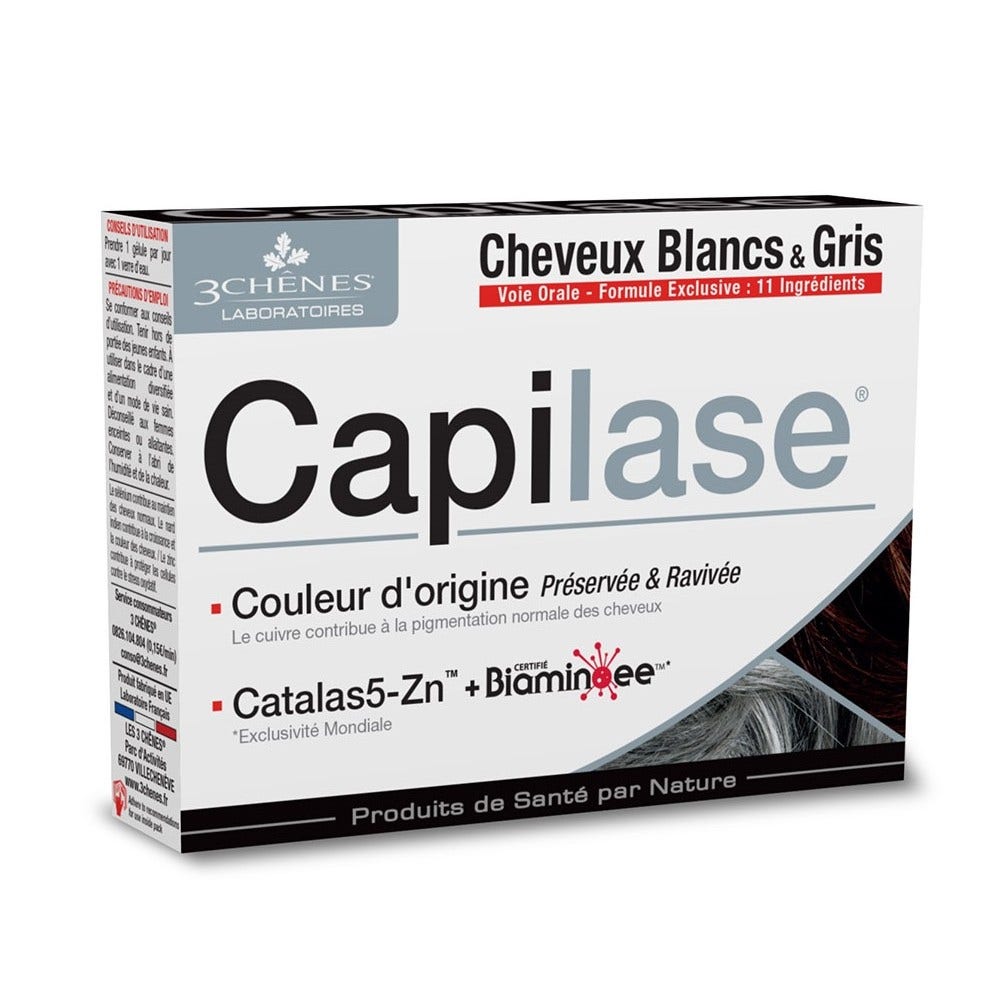 3 Chênes Capilase 30 Gelules Cheveux Blancs Et Gris