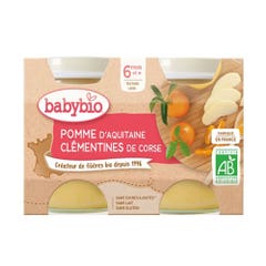 Babybio Pots de fruits Pomme et Clementines Dès 6 mois 2x130g