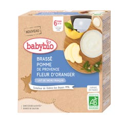 Babybio Brassé Pommes et Fleur d'Oranger Dès 6 mois 4x85g