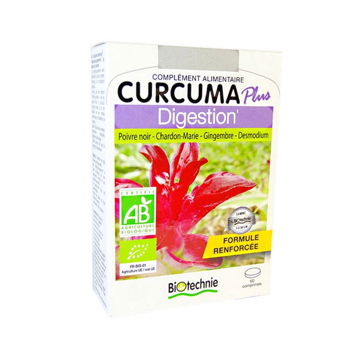 Curcuma Plus Bio 60 Comprimes Digestion Biotechnie