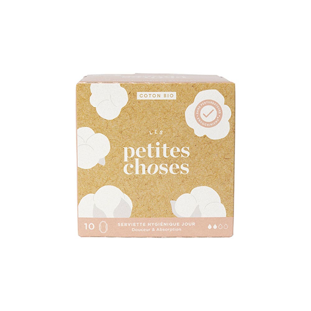 Les Petites Choses Serviettes Hygiéniques Jour Coton Bio Boîte de 10