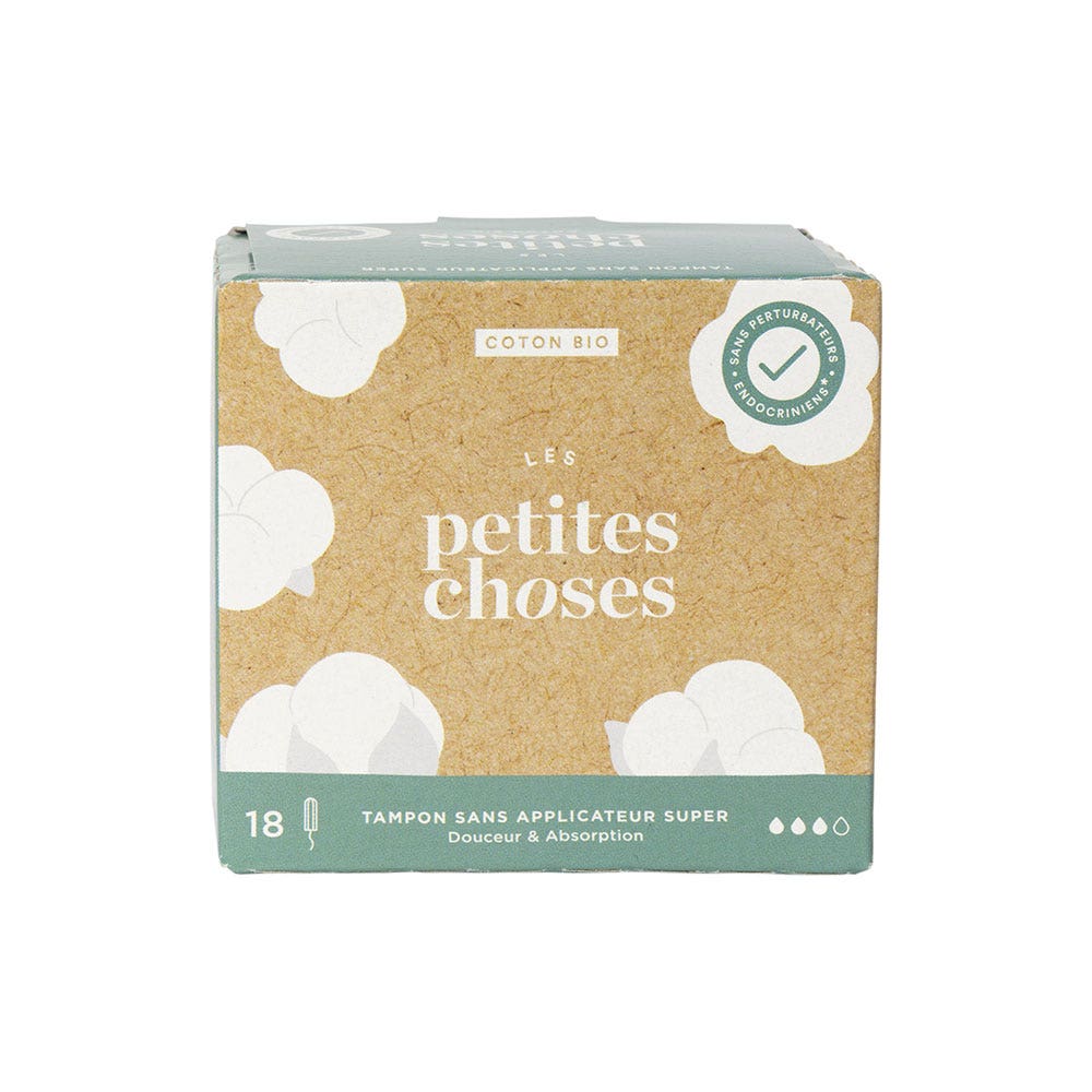 Les Petites Choses Tampons Flux Super Sans Applicateurs Coton Bio Boîte de 18