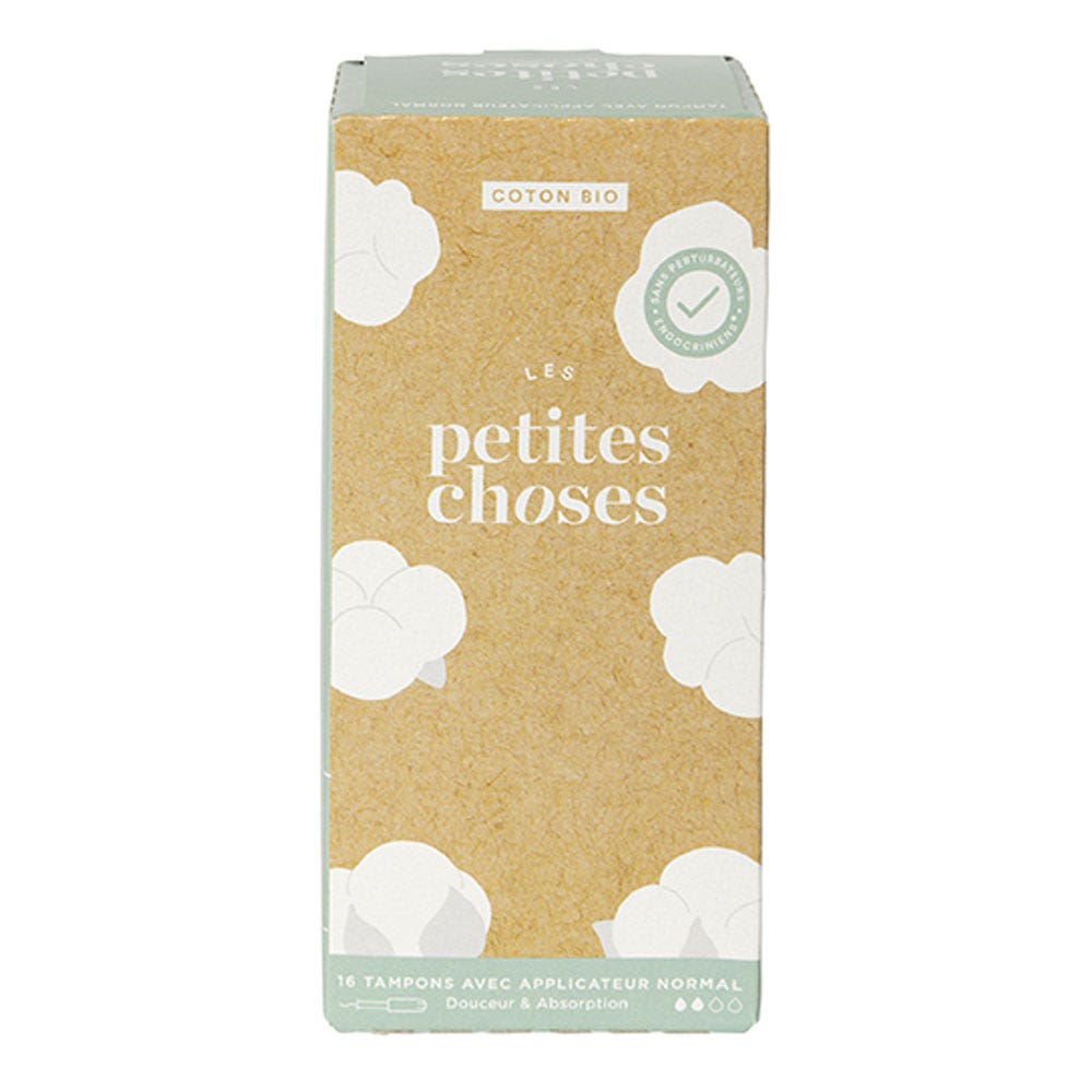 Les Petites Choses Tampons Flux Normal Avec Applicateurs Coton Bio x16