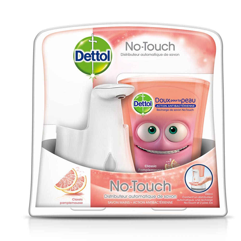 Dettol Distributeur Automatique de Savon No Touch + Recharge Pamplemousse Offerte