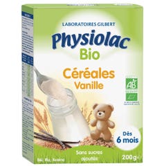 Physiolac Cereales Vanille Ble Riz Avoine Bio Des 6 Mois 200g