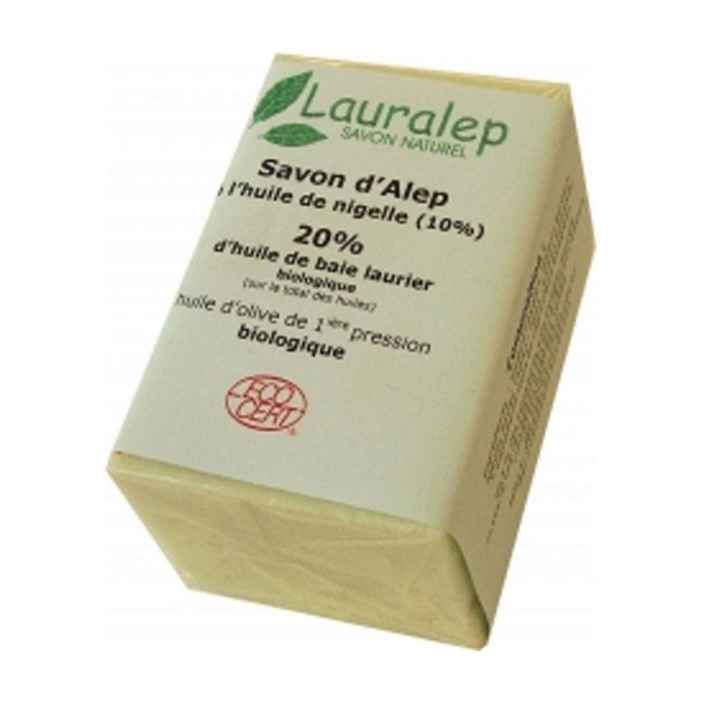 Lauralep Savon d'Alep 20% laurier à l'huile de Nigelle 150g