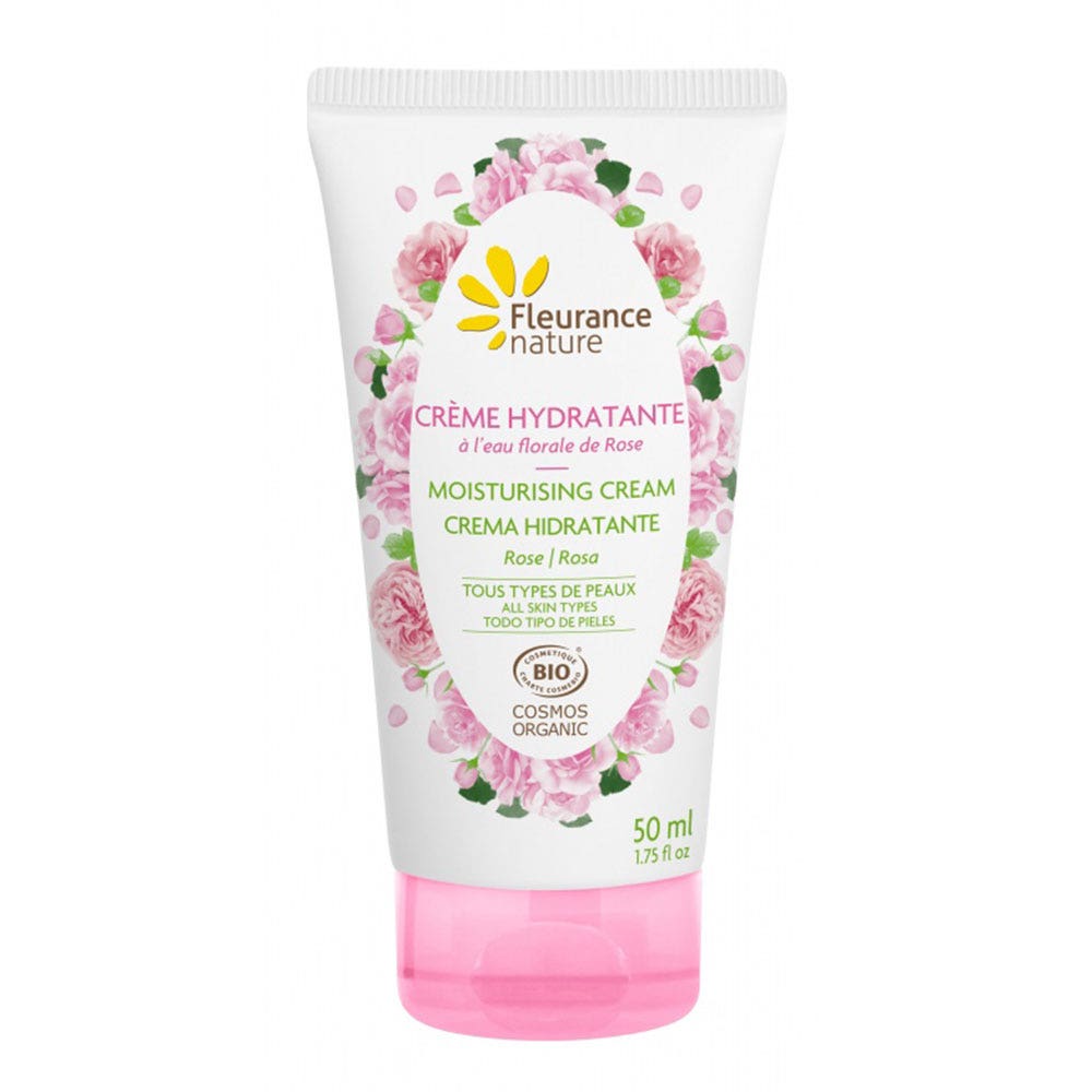Fleurance Nature Creme Hydratante A L' Eau Florale De Rose Bio Tous types de peaux 50ml