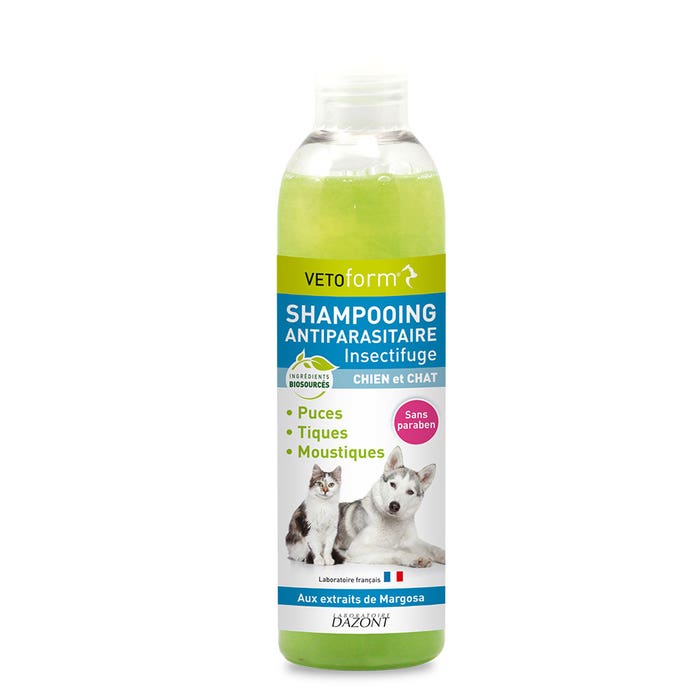 Shampoing Insectifuge Chien et Chat 250ml Extraits de Margosa Vetoform