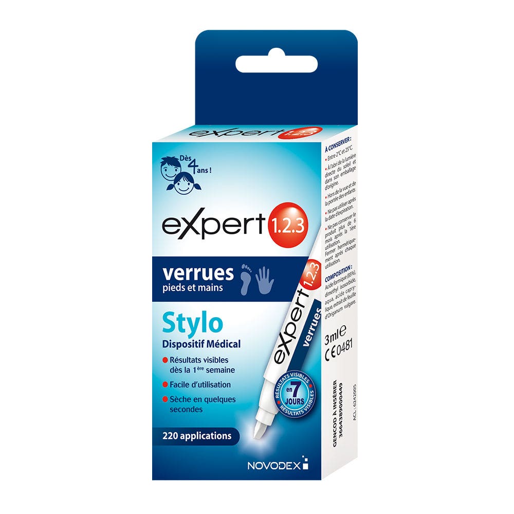 Novodex Expert 1.2.3 Stylo verrues 3ml