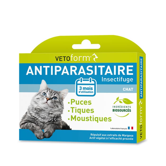 Pipettes Antiparasitaire 3x1ml Chat Vetoform
