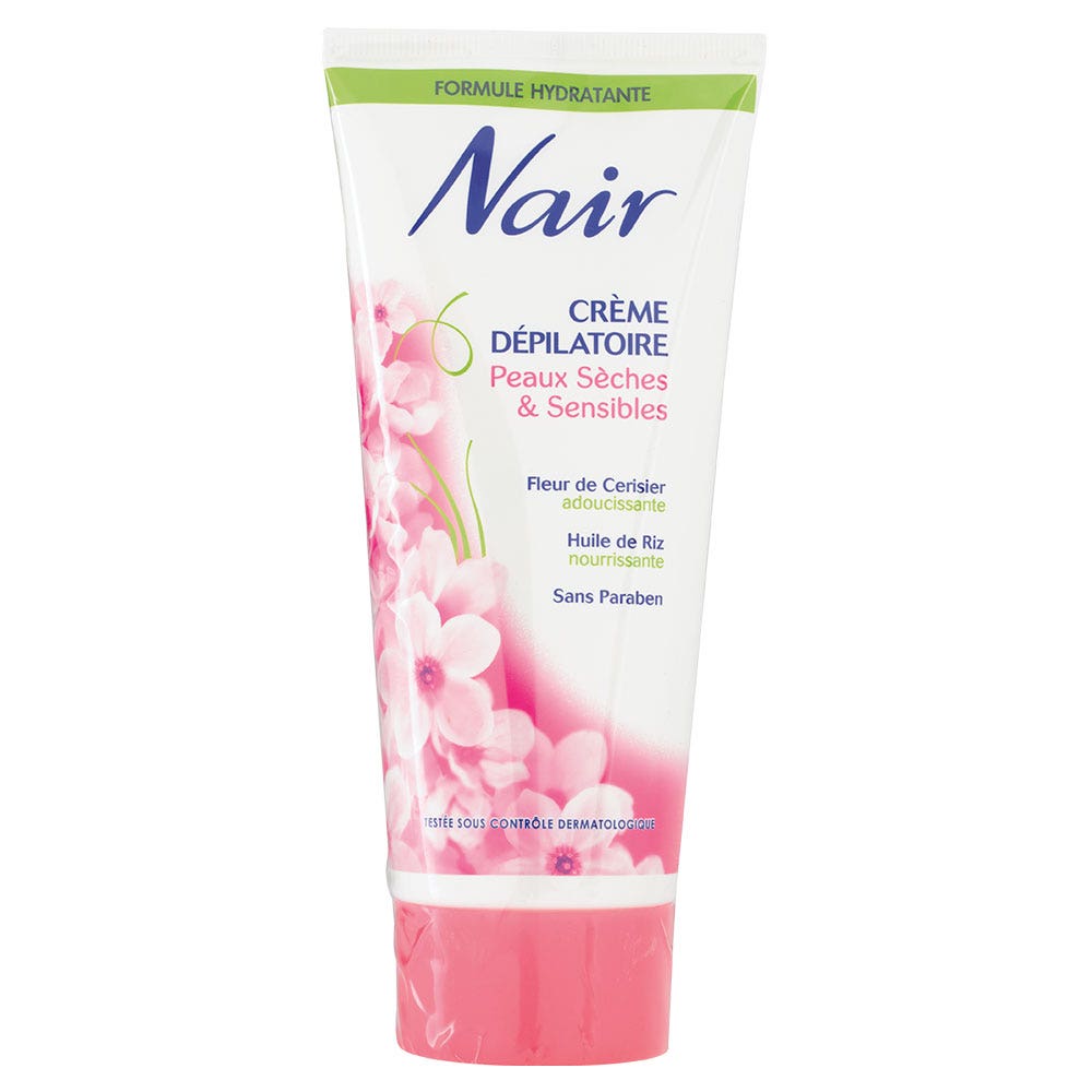 Nair Creme depilatoire hydratante fleur de cerisier Peaux seches et sensibles 200ml