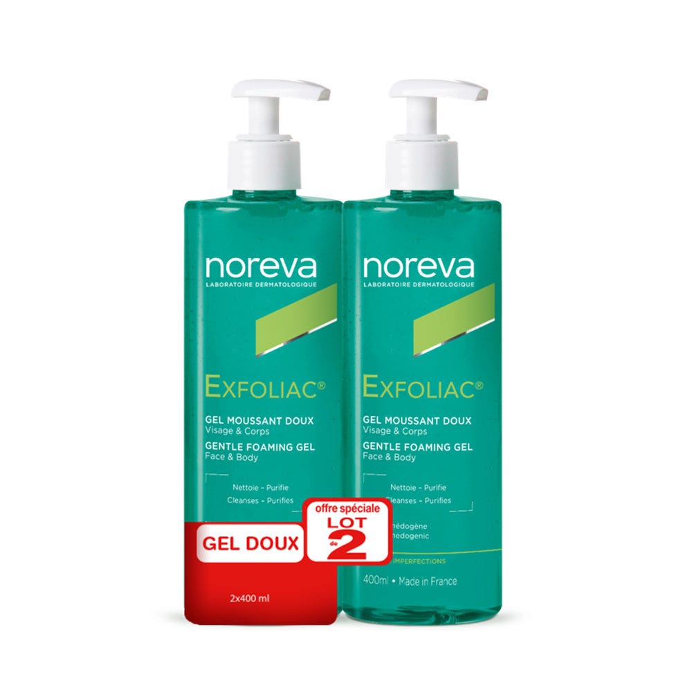 Noreva Exfoliac Gel Moussant 2X400ML