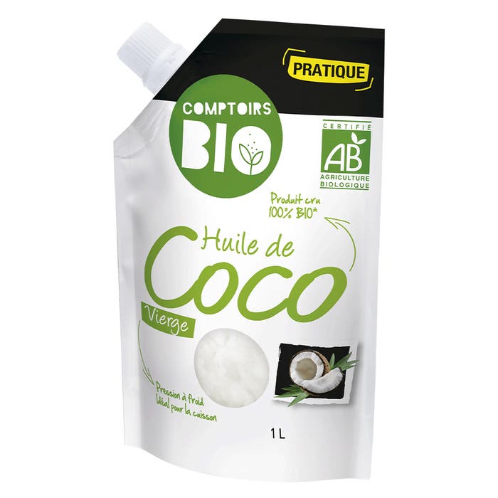 Huile de coco vierge Bio 1L Comptoirs Bio