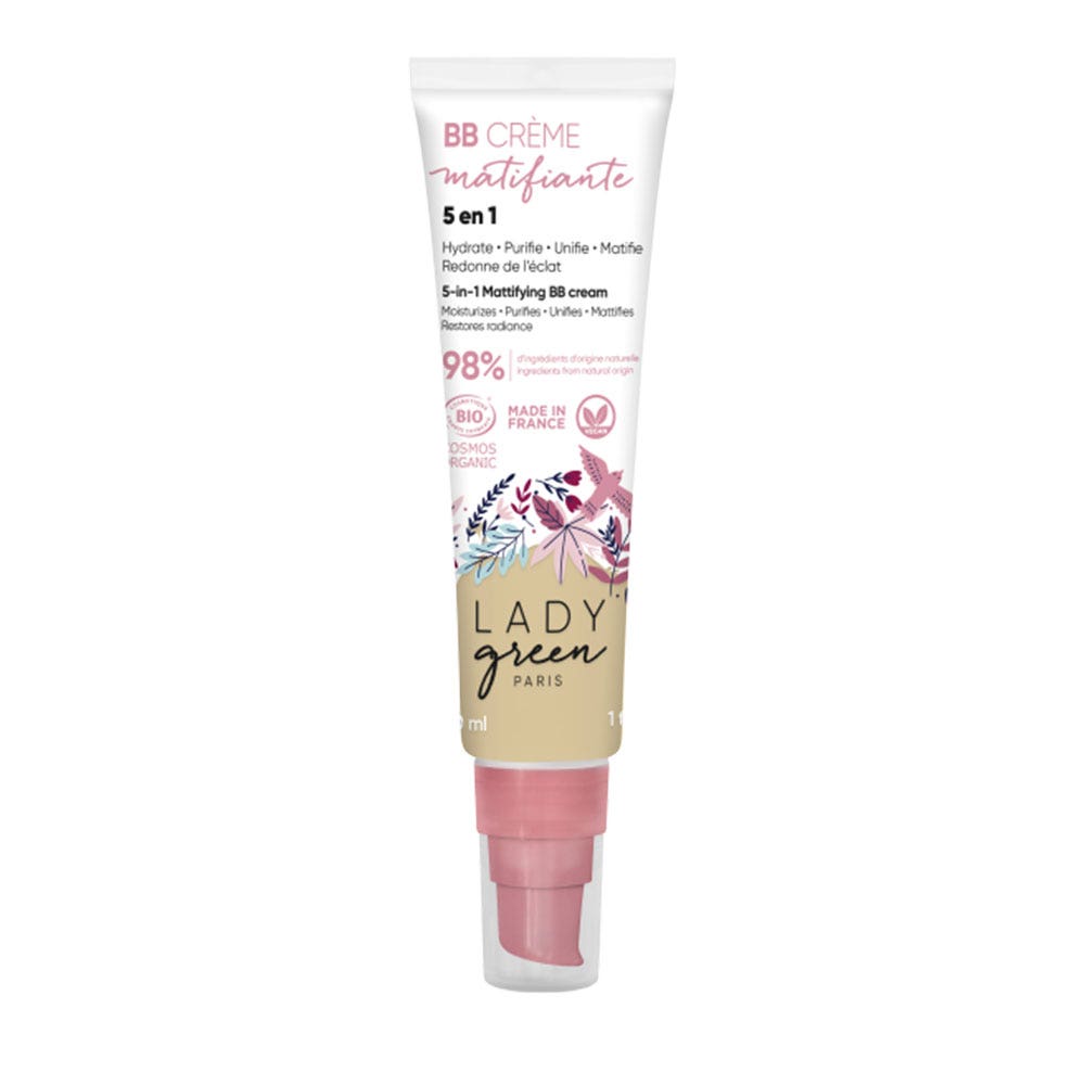 BB creme matifiante 5-en-1 30ml Peaux mixtes a grasses Lady Green