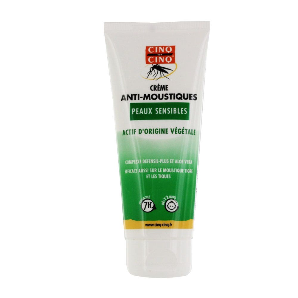 Cinq Sur Cinq Creme Anti-moustiques Peaux Sensibles Des 12 Mois 100ml
