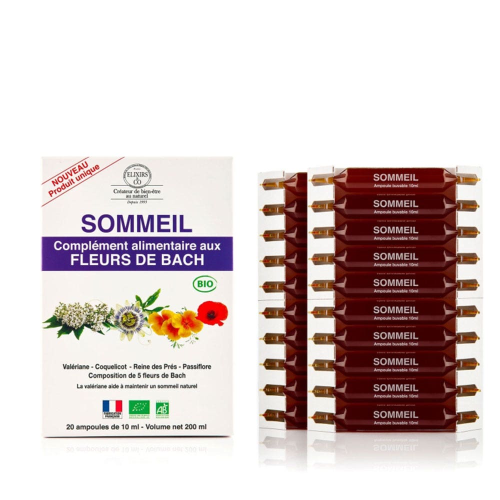 Elixirs & Co Sommeil Fleurs de Bach Bio 20 ampoules