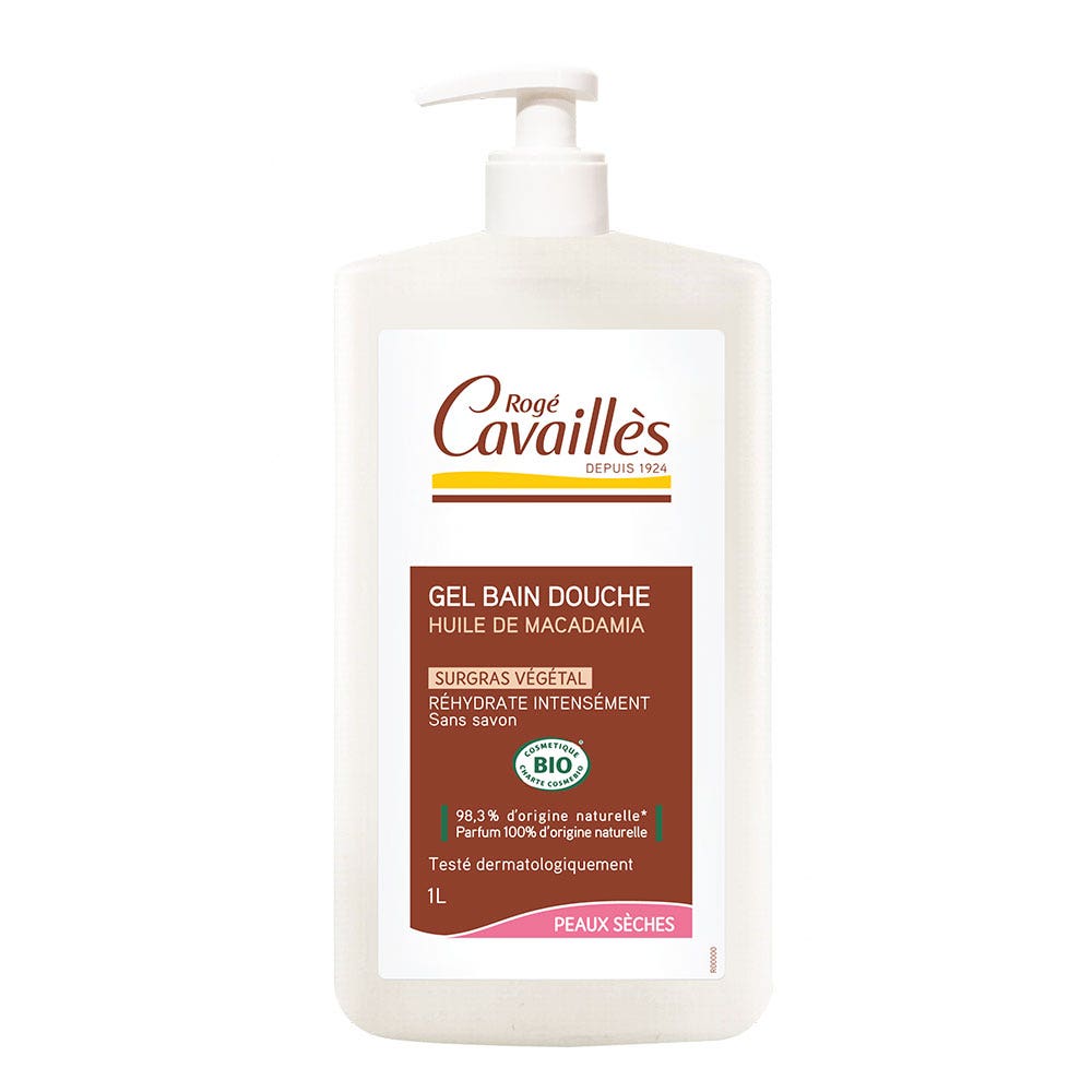 Rogé Cavaillès Gel bain et douche BIO Macadamia 1L