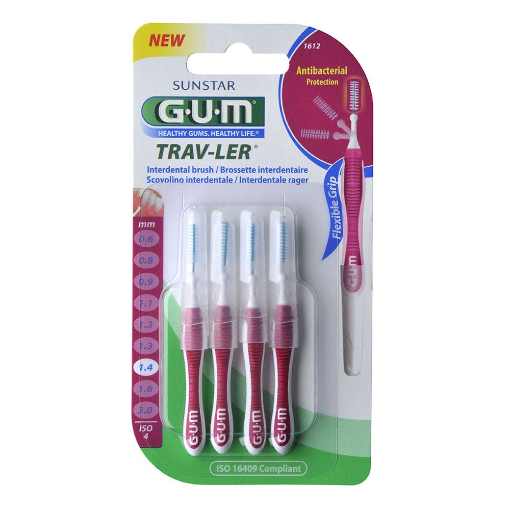 Brossettes Interdentaires GUM Trav-ler 0,9 Mm - Lot De 4 - Neuf