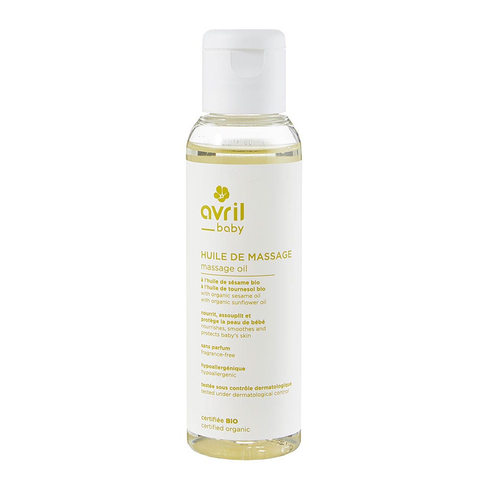 Avril Huile de massage a l'huile de sesame et huile de tournesol bio Bebe 100ml