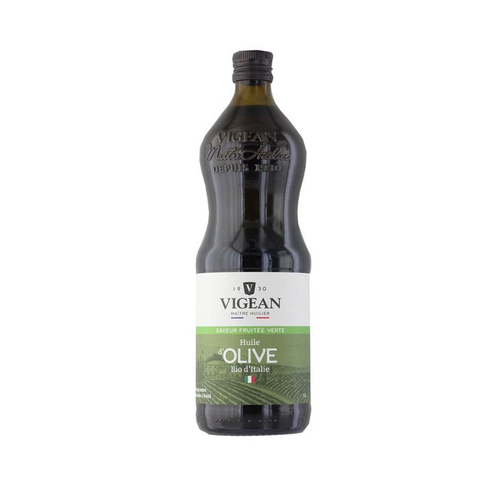 Huile d'Olive Bio fruitée 1L Huiles d'olives origine Italie Pouilles Huilerie Vigean