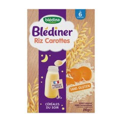 Blédina Blediner Cereales Riz Carottes Des 6 mois 210g