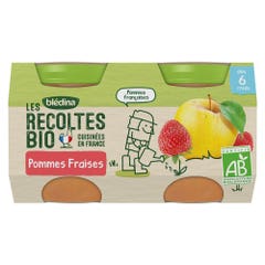 Blédina Compotes petits pots fruits bio Les Recoltes Bio Des 6 mois 2x130g