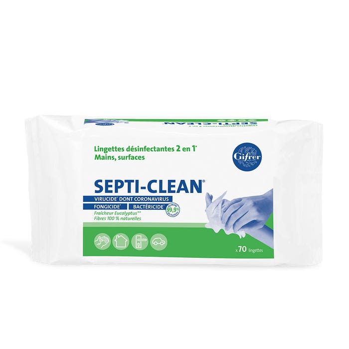 Gifrer Septi-Clean Lingettes désinfectantes Format familial x70