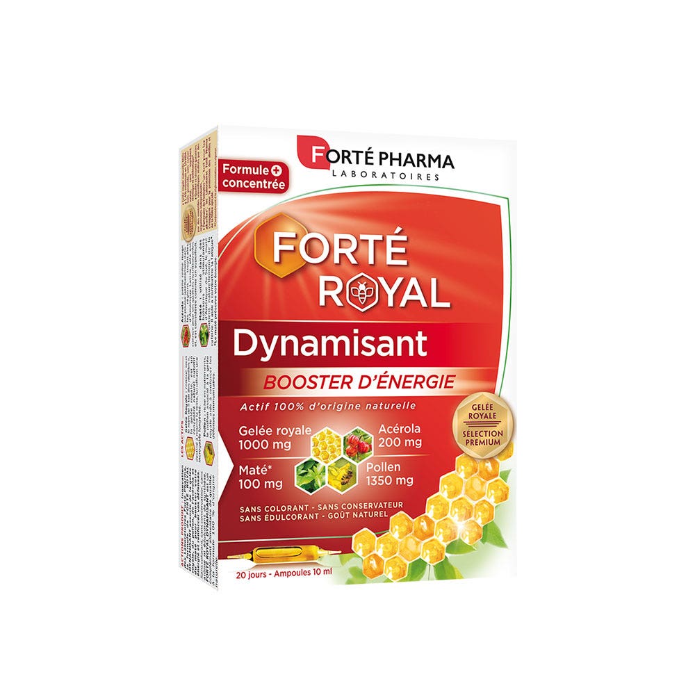 Forté Pharma Dynamisant Pollen Gelée Royal et Acérola et Maté 20 ampoules