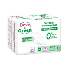SUPER 12 serviettes Anti-irritations Love&Green