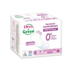 NUIT EXTRA LARGE 9 serviettes Anti-irritations Love&Green