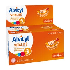 Alvityl Vitalite A Croquer Gout Fraise 30 Comprimes