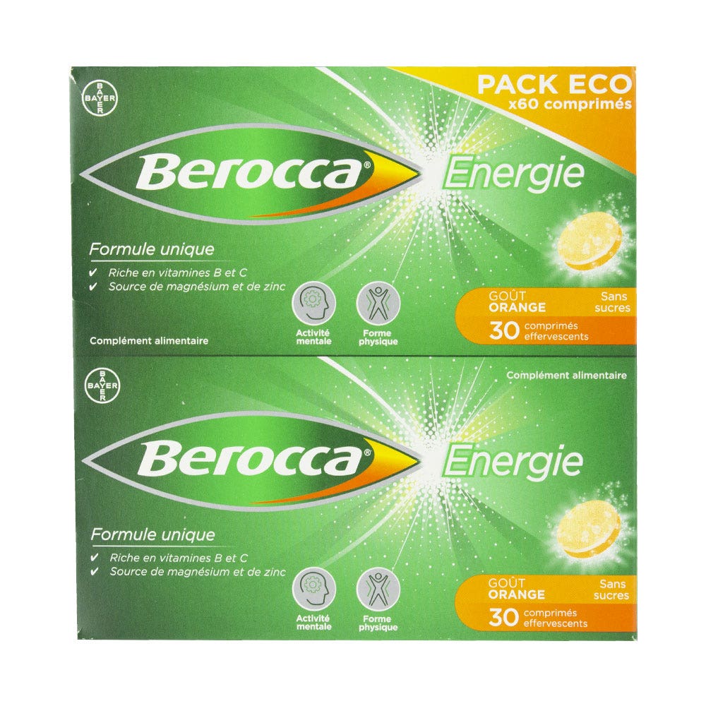 Bayer Berocca Energie Orange 60 Comprimés effervescents