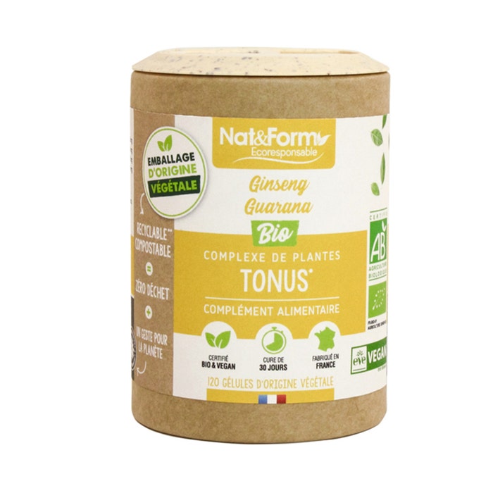 Nat&Form Tonus - Ginseng/Guarana Bio 120 gélules végétales