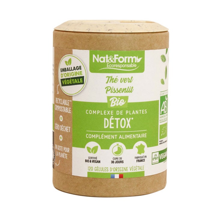 Nat&Form Detox - The Vert/Pissenlit Bio 120 gélules végétales