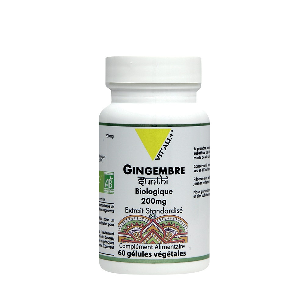 Vit'All+ Gingembre Bio 200mg Extrait Standardise 60 Gélules