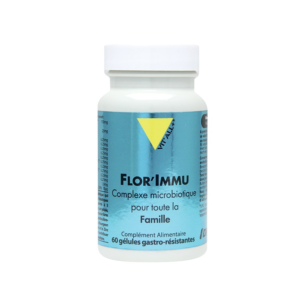 Vit'All+ Flor'Immu Complexe Microbiotique pour toute la famille 60 gélules