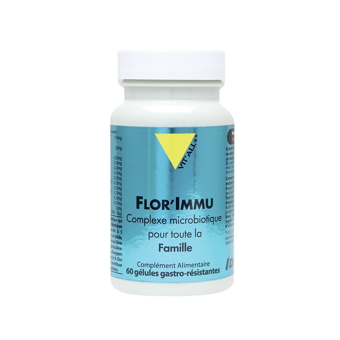 Flor'Immu Complexe Microbiotique pour toute la famille 60 gélules Vit'All+