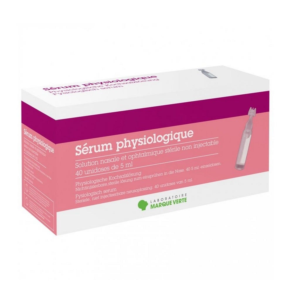 Marque Verte Sérum physiologique 40 unidoses de 5ml