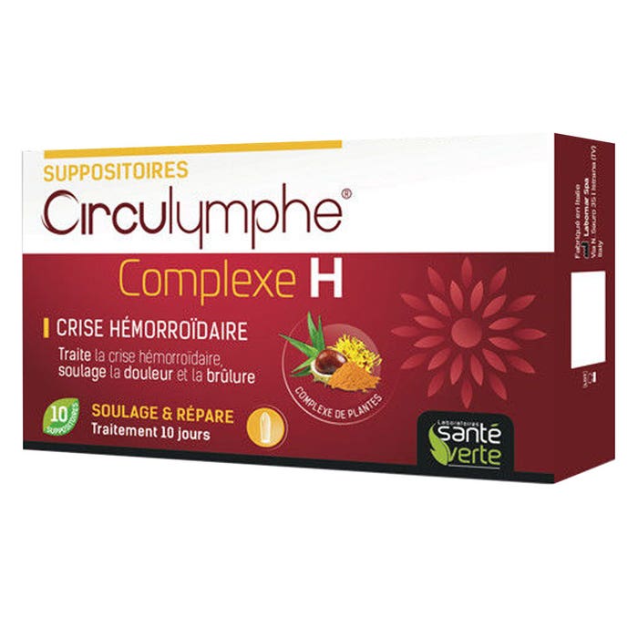 Sante Verte Circulymphe COMPLEXE H 10 suppositoires - Easypara