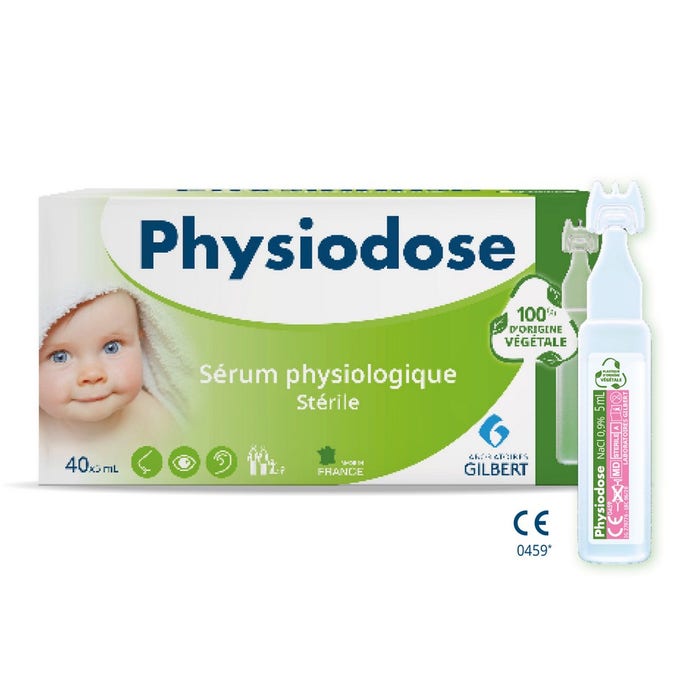 Physiodose Serum physiologique sterile 40 unidoses de 5ml Plastique Végétal  - Easypara