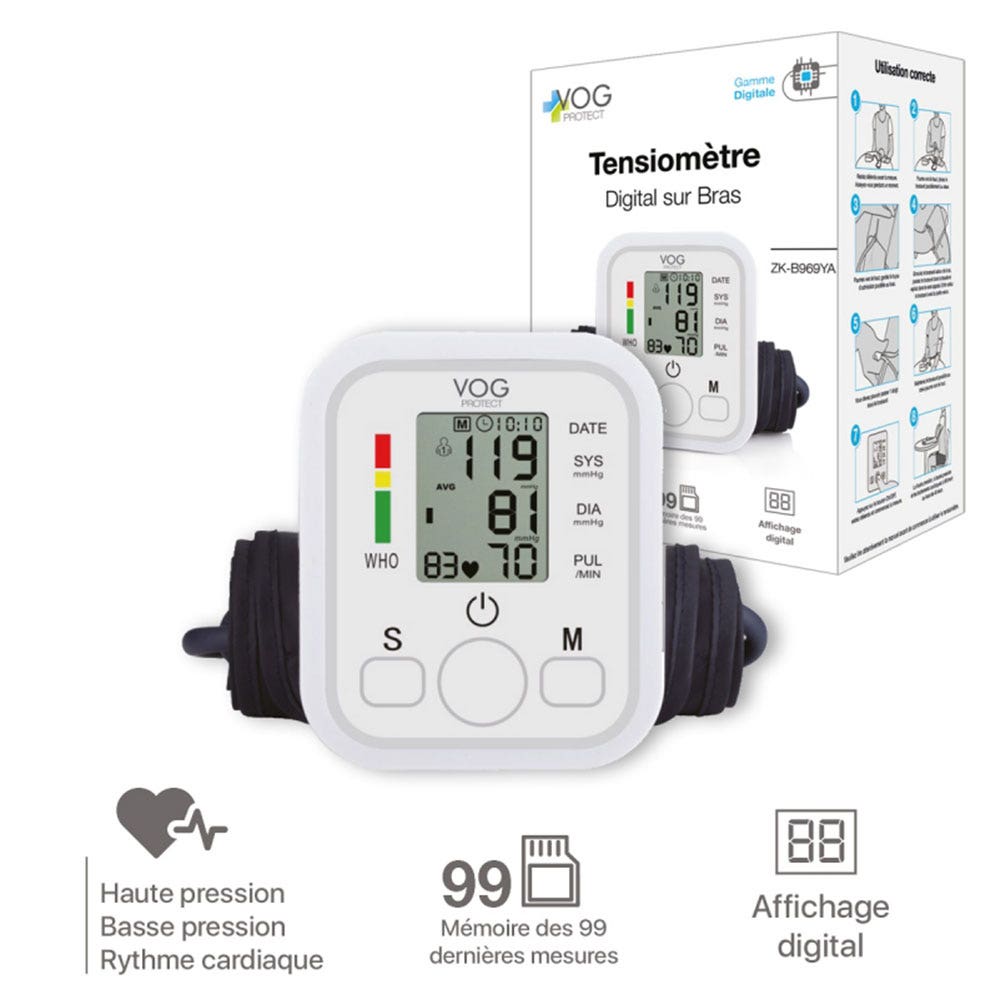 Vog Protect Tensiomètre digital sur bras Vog Protect ZK-B869YA