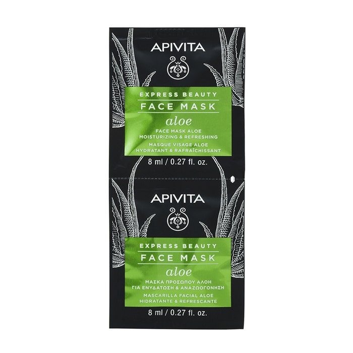 Masque Visage Hydratant et Rafraîchissant à l'Aloe 2x8ml Express Beauty Apivita