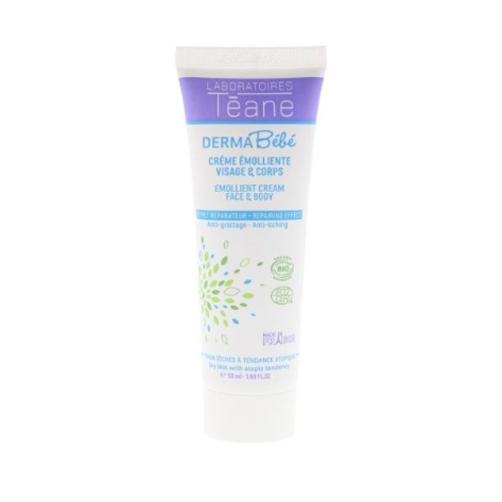 Laboratoires Teane DermaBébé Crème Emolliente Bio Visage et Corps Peau atopique 50ml