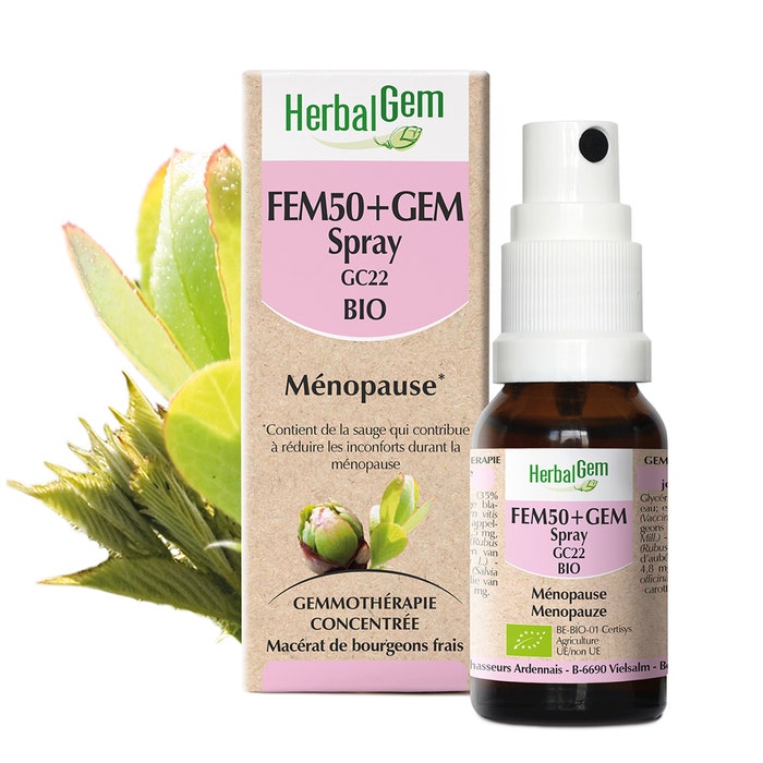 Fem50+ gem Gc22 Bio Spray Menopause 15ml Complexes De Gemmotherapie Herbalgem