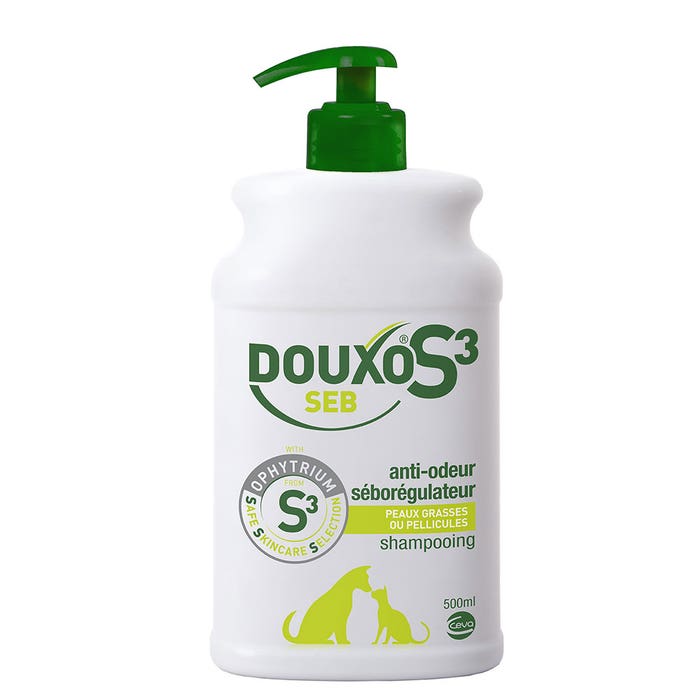 Shampooing Anti-odeur et séborégulateur 500ml Douxo S3 Seb peaux grasses ou pellicules Ceva