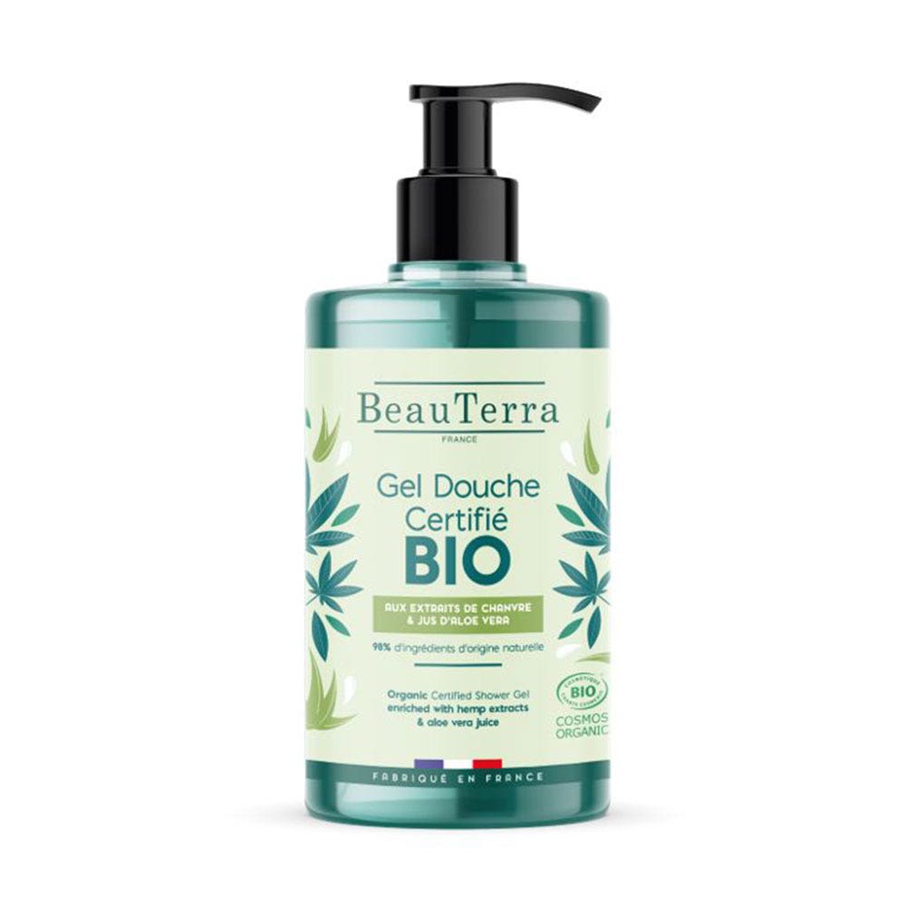 Beauterra Gel douche aux extraits de chanvre et jus d'aloe vera bio 750ml