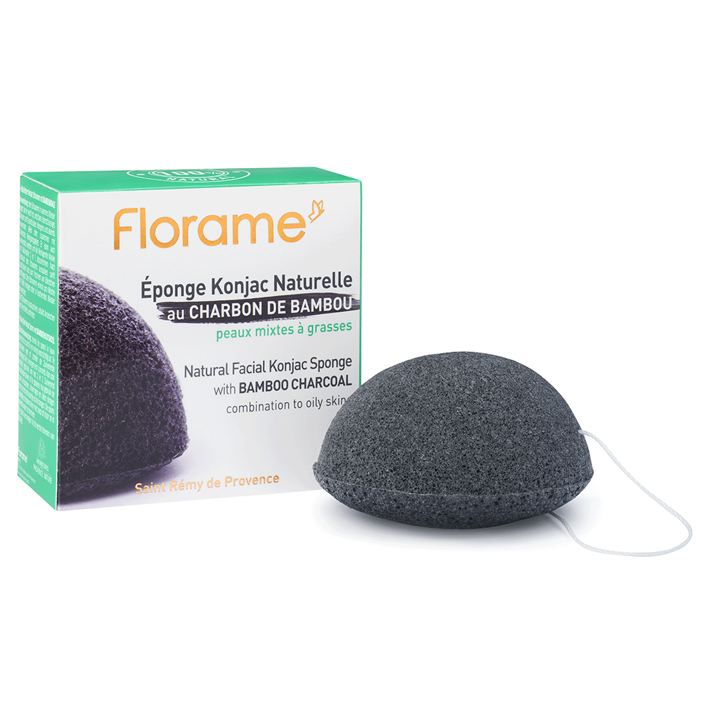 Eponge Konjac Au Charbon De Bambou - Pour Peaux Grasses Ou à Problèmes, Unisexe