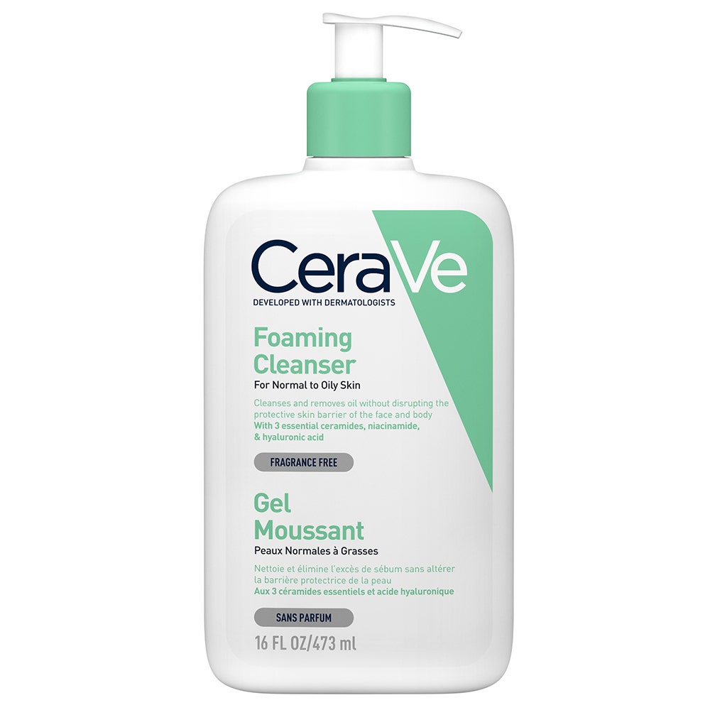 Cerave Cleanser Visage Gel Moussant Visage Et Cou Peaux Normales A Grasses 473ml