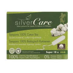 Silver Care Tampons super coton bio Sans applicateur x18