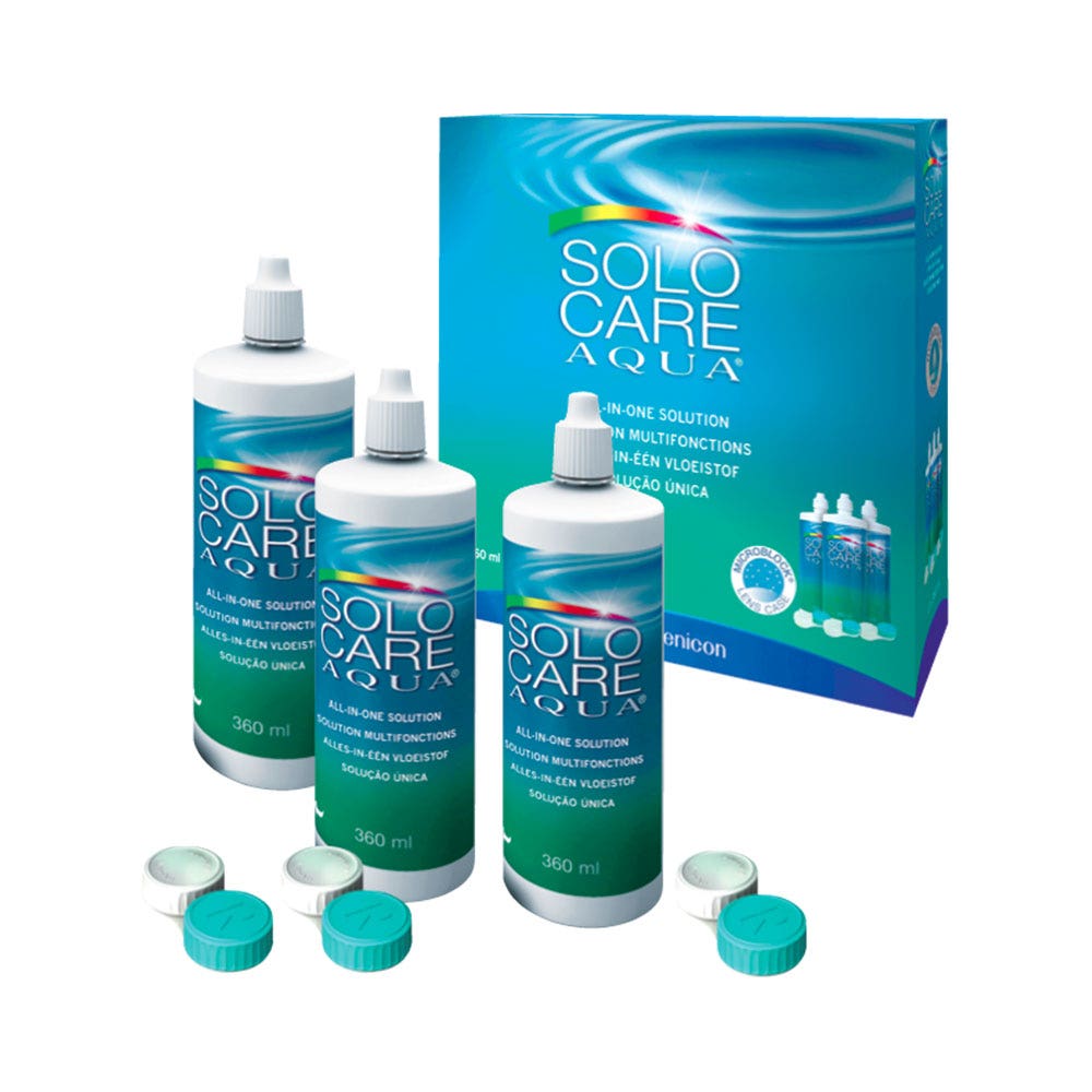 Menicon Solocare Aqua Solution multifonctions pour les lentilles souples 3x360ml